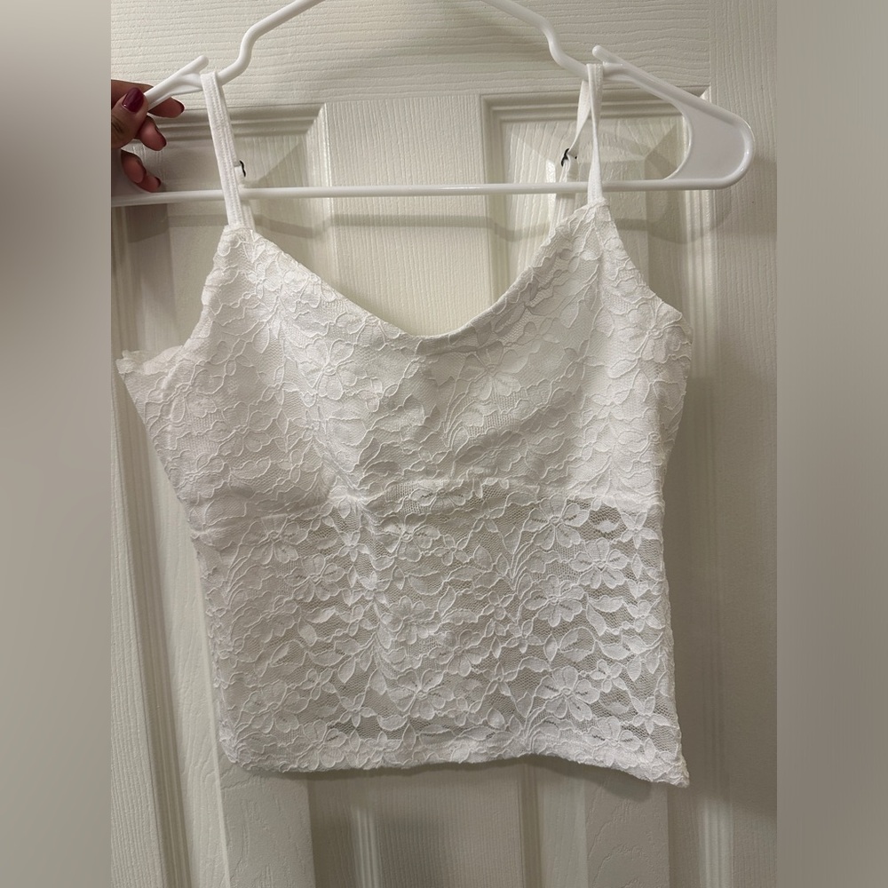 White Lace Hollister Tanktop (crop top)